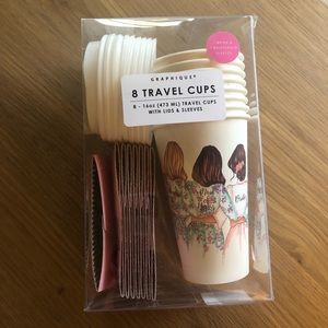 Pack of 8 pink floral bridal coffee cups - New in Box!